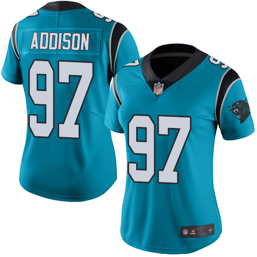 Carolina Panthers Limited Blue Women Mario Addison Jersey NFL Football 97 Rush Vapor Untouchable